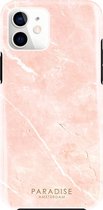 Paradise Amsterdam 'Mineral Peach' Fortified Phone Case - iPhone 12 - roze steen marmer design telefoonhoesje