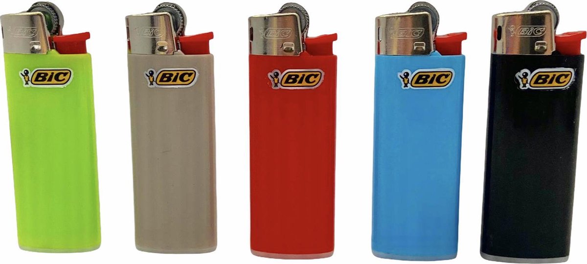 Goedkoopste BIC mini lighter aanstekers - 5 stuks - verschillende kleuren