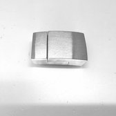 Stainless Steel Magneetslot (Binnenmaat 10 x 3 mm) mat zilver, hoog kwaliteit voor maken of vervangen van leer armband.