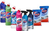 Glorix combo Toiletreiniger bleek - Ocean + Dennen + O2 + Pink + Badkamer & Bleek spray & 2x 30 stuks ocean doekjesocean