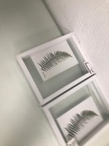 Fotolijsten met glas in het midden van hout - wit - 2 stuks - 10x15 cm