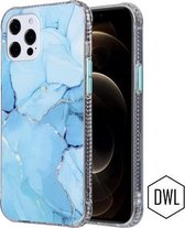 iPhone X/10 hoesje siliconen - marmer blauw | Apple iPhone X case | TPU transparant back cover