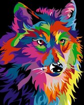 Damesdingetjes - Diamond painting Wolf - Ronde steentjes - Full painting - 40x50 Centimeter