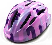 Pro-Care Fietshelm Mountainbike helm, Met LED achterlicht, Verstelbare kinderhelm, 52-56 cm, Purple-Hammer, 3 tot 12 jaar,