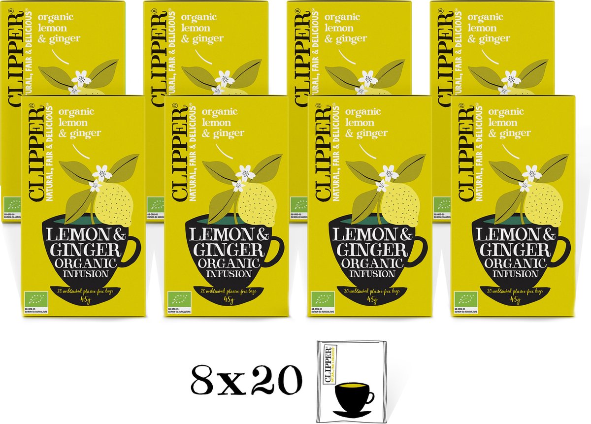 Infusion Clipper Lemon et Ginger Bio 25 sachets 25 Zak bij Bonnet Office  Supplies