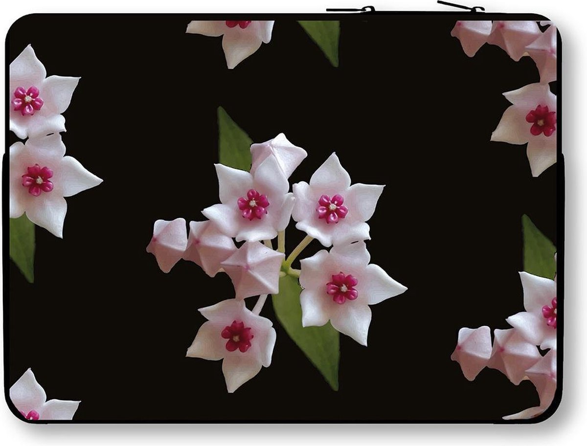 HoP Shop by House of Patterns | Hoya Bella sleeve | zwarte laptop hoes | macbook of laptop hoes bloemmotief hoya bella | laptophoes | 13 inch | hoya bella | bloemenhoes | hoes met bloemenprint | voor #hoyalovers