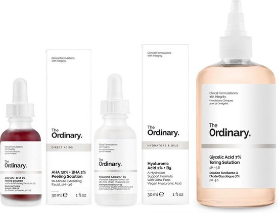 the ordinary peeling solution and hyaluronic face serum
