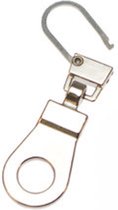 2x hersluitbare ritstrekker - lipje rits aanklikbaar - vervangende ritssluiter bij kapotte rits - zilver nikkel - 4 cm