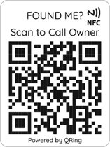 QRing Sticker XL met unieke QR-code en NFC-tag | Anoniem, makkelijk en veilig | Lost, scan & found
