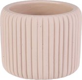 Bloempot voor Binnen - Plantenbak - Plantenpot - Vertical Lines Creme - ⌀8x8xh6,5cm - Rond Aardewerk