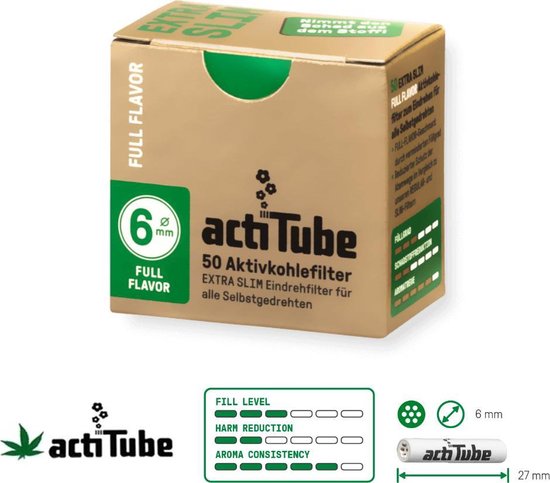 Acheter ActiTube - Filtre à charbon actif Extra Slim, 6mm, 50 pièces