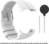 Wit siliconen bandje voor de Polar M400 en M430 – Maat: zie maatfoto - horlogeband - polsband - strap - siliconen - rubber - white