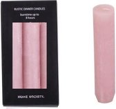 Kaarsen - Home Society - Extra Dikke Roze Dinerkaarsen - 8 Branduren - Verpakt per 6 - 2,5 x 14 cm