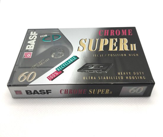 Cassette Audio BASF 60 Chrome Extra II - Vintage - NEUE - Fabriquée En Allemagne