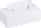 Relaxdays tissue box wit - tissue houder - tissue doos - zakdoekendoos - zakdoekjes houder