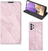 Flip Case Geschikt voor Samsung Galaxy A32 5G Smart Cover Marble Pink