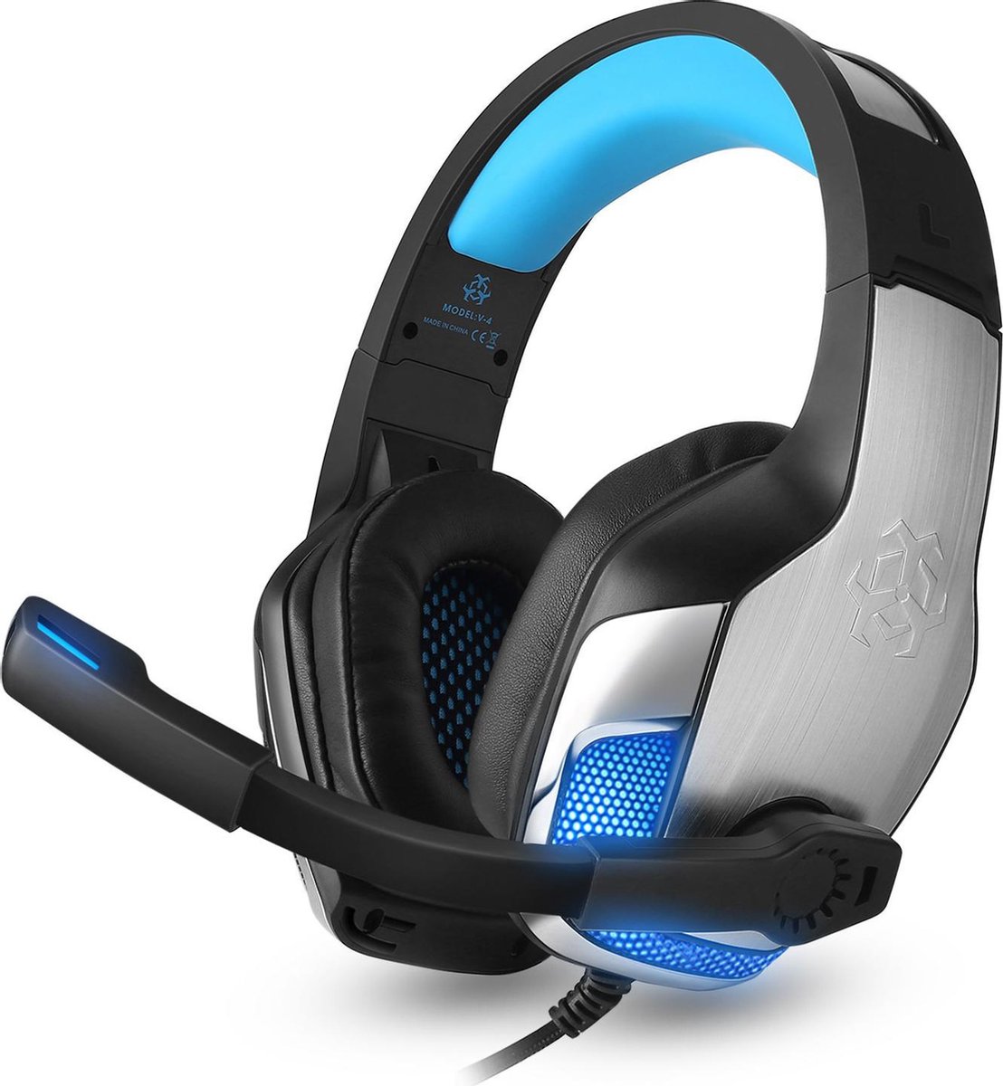 Hunterspider V4 - Gaming Headset - Metalen textuur headset - Multi Platform  - Zwart/Blauw | bol.com