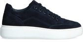 Manfield - Dames - Donkerblauwe suède sneakers - Maat 36