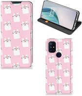 Bookcase Valentijn Cadeaus OnePlus Nord N10 5G Smart Cover Hoesje Sleeping Cats