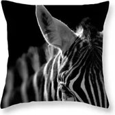 Dieren kussenhoes Zebra - Black and White - Fotoprint - Sierkussen - 45x45 cm