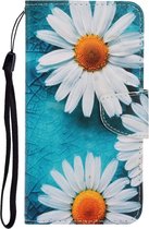Wit bloemen book case hoesje Samsung Galaxy A52