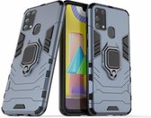 Samsung Galaxy M31 Robuust Kickstand Shockproof Grijs Cover Case Hoesje ABL