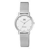 Q&Q Horloge - Zilverkleurig (kleur kast) - Zilverkleurig bandje - 30 mm