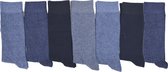 Multipack mannen sokken - effen soorten blauw - 7 paar chaussettes - heren/homme maat 43/46