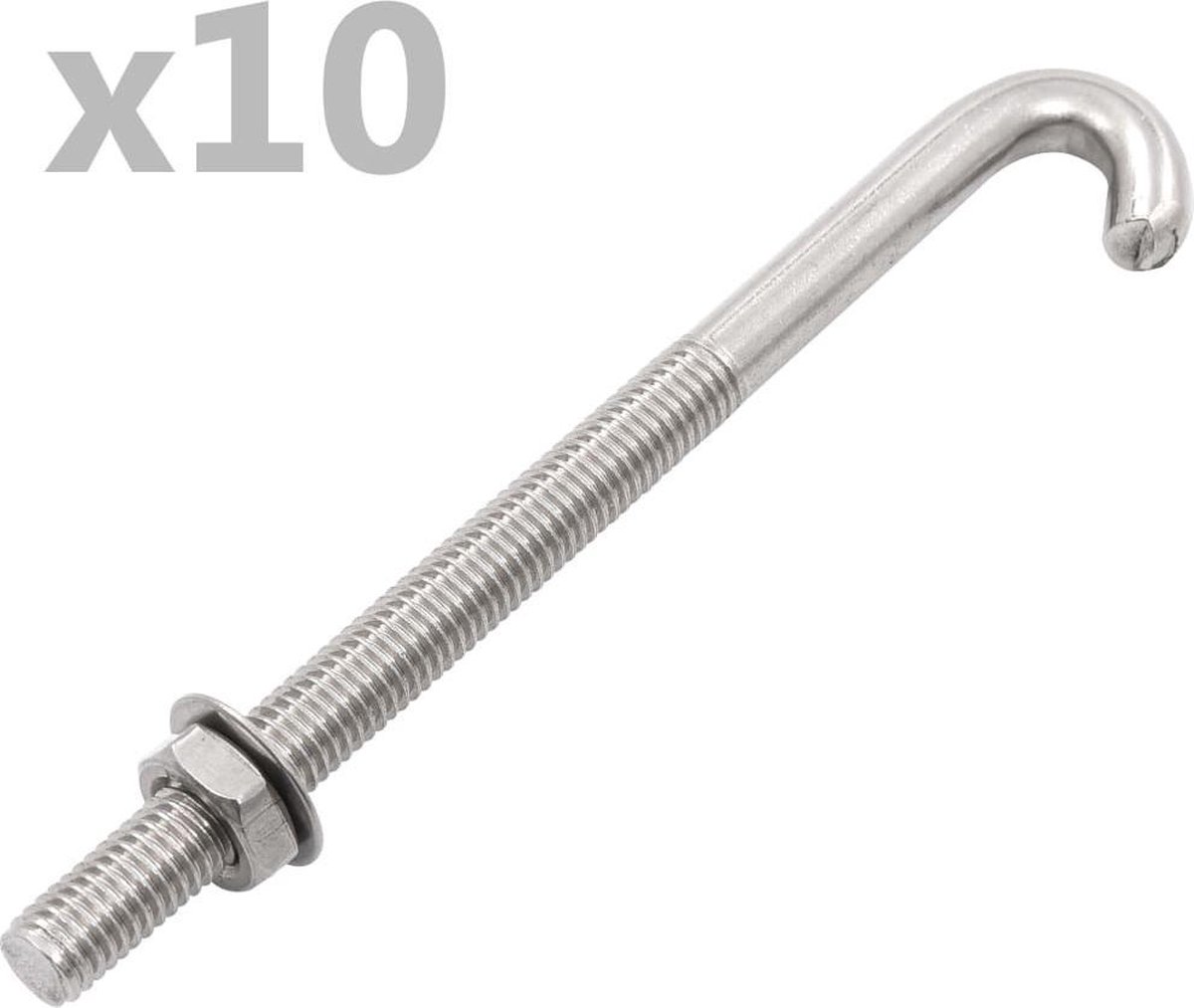 304 roestvrij staal vierkante U-bouten M8x40x65mm vierkante U-bout met moeren en platen wasmachine Pack van 4