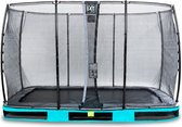 EXIT Elegant inground trampoline rechthoek 244x427cm met Economy veiligheidsnet- blauw