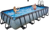 Bol.com EXIT Stone zwembad 540x250x100cm met zandfilterpomp - grijs aanbieding