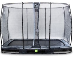 EXIT Elegant inground trampoline 214x366cm met Economy veiligheidsnet - zwart
