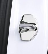 Tesla Deurslot Auto Accessoires Deurbescherming set Metallic Zilver RVS Cover Deurslotvergrendelkap Auto Styling
