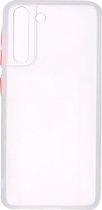 Shop4 - Samsung Galaxy S21 Hoesje - Harde Back Case Transparant Wit