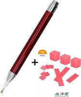 Diamond Painting Led Pen + 15 Wax - Rood - Inclusief Gratis Batterijen