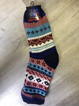 Fleece Socks - Huissokken Blauw maat 39-42 - anti-slip & warme binnenvoering