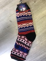 Fleece Socks - Huissokken Zwart/Rood maat 35-38 anti-slip & warme binnenvoering