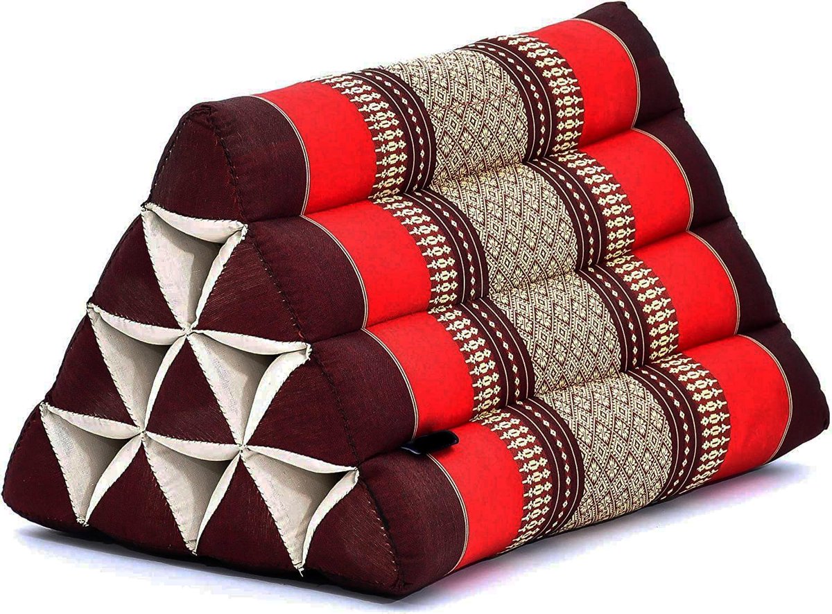 Driehoek kussen - Driehoekskussen - Thais kussen - Rug en steunkussen - Burgundy rood