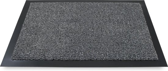 PVC deurmatten/schoonloopmatten antraciet 40 x 60 cm rechthoekig - vuilwerende inloopmat/inloopmatten