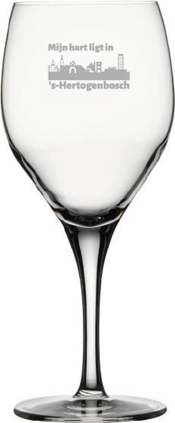 Gegraveerde witte wijnglas 34cl Den Bosch