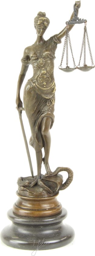 Beeld - vrouwe Justitia - brons - 23,5cm hoog