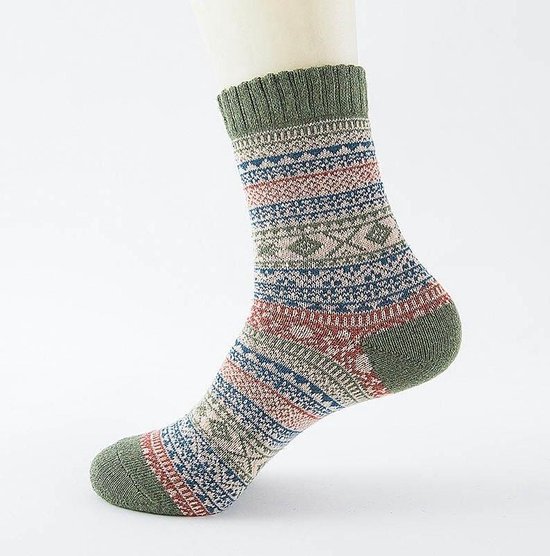 OP=OP'' Warme Groene sokken dames - 3 paar - Warme sokken heren -  Kerstsokken dames... | bol.com