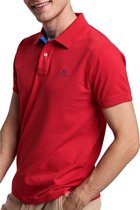 Gant Gant Contrast Collar Pique Rugger Poloshirt - Mannen - rood