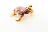 Glazen beeldje - schildpad - Murano stijl - glas - hoogte 9,6cm