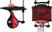 Boks & Basketball set 2-in-1 - Boksbal - Ophangbaar - Zuignap - Basket met digitaal scoreboard en geluid - Basketball - Boksen - Sportset - Home Gym - New product 2021 -