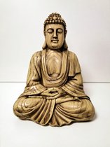 Buddha - Boeddha - 35cm - Hout look.