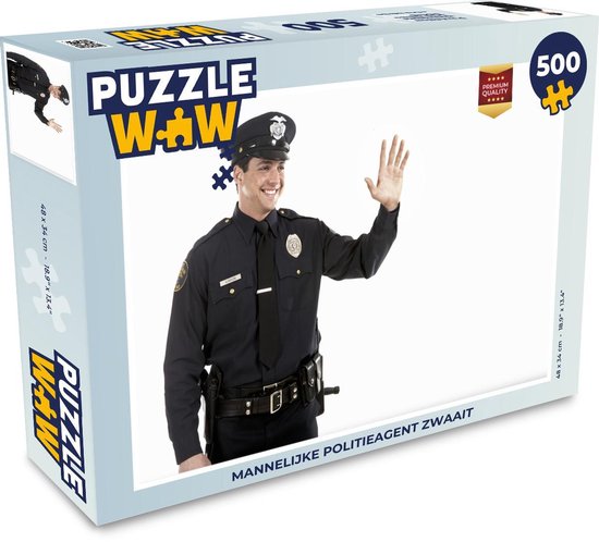verticaal Literatuur Ontwaken Puzzel 500 stukjes Politie ambulance brandweer - Mannelijke politieagent  zwaait -... | bol.com