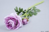 Zijden bloem - Ranonkel - lavendelkleur - 50cm