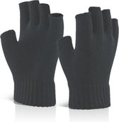 Senvi Classic Vingerloze Handschoenen met Geribbelde Manchetten - Donker Grijs - L/XL