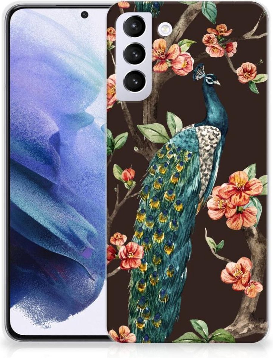 Samsung Galaxy S21 Plus TPU Hoesje Pauw met Bloemen